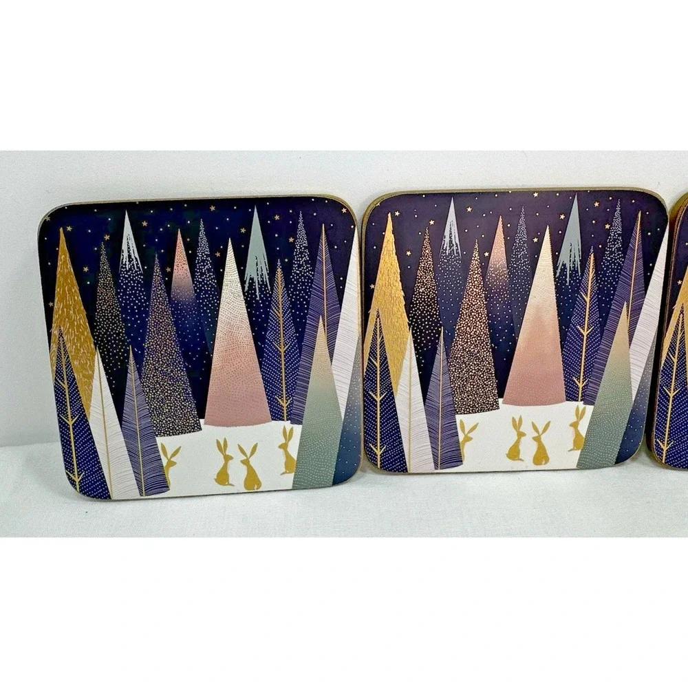 Pimpernel Sara Miller London Frosted Pines Coaster | Christmas Winter Forest